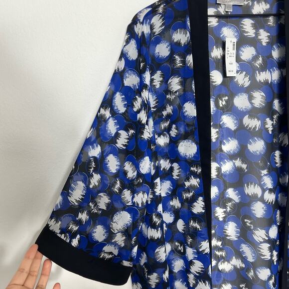 VIP BY AVENUE BLUE BLACK CIRCLE PRINT WOMEN KIMONO BRAND NEW WITH TAGS 18/20 - Picture 4 of 4